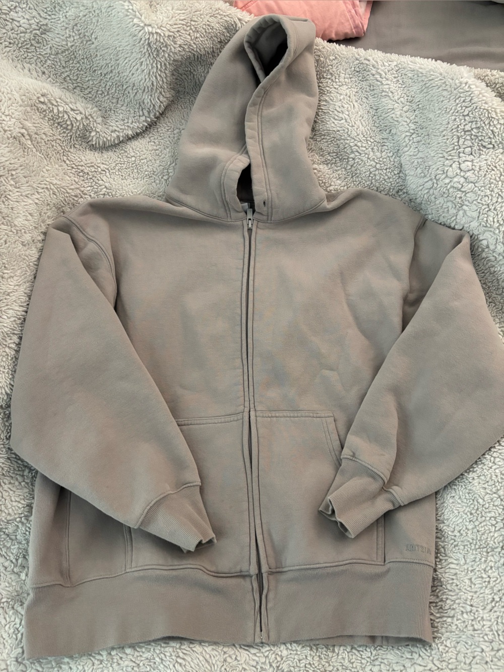 Aritzia Taupe Beige Full-Zip sweat zip up